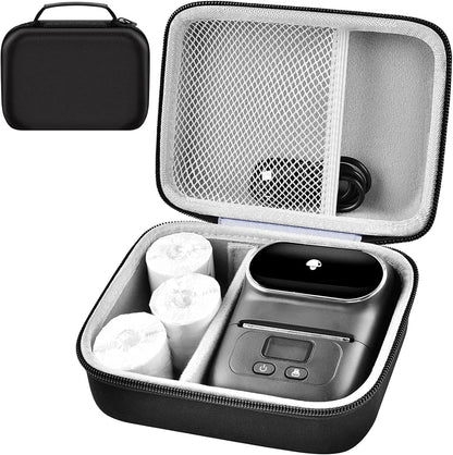 Boobowl Case Compatible with Phomemo M110 Label Maker - Portable Mini Bluetooth Thermal Label Maker Carrying Storage Bag for Printer Labels, USB Cable and Accessories (Box Only) - Orange