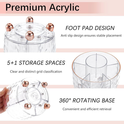 Gold Desk Accessories, Office Desk Organizers and Accessories 360°Pen Holder Acrylic Stapler Set, Phone Holder, Ballpoint Pen, Scissor, Binder Clips, Ruler, Transparent Glue, Sticky Note and Staples.