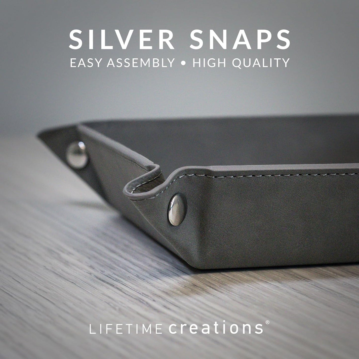 Lifetime Creations Monogrammed Valet Tray for Men (Brown) - Personalized Vegan Leather Catch All, Nightstand Desktop Desk Organizer for Coins, Keys, Watch