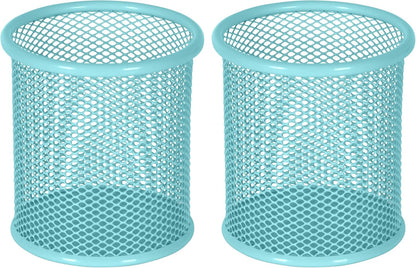 EasyPAG Pencil Holder for Desk, 2 Pack Metal Pen Organizer, Mesh Pencil Cup Organizer for Home, Office, Classroom, School, Black
