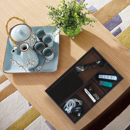 Desktop Glove Box, Nightstand or Dresser Organizer, Valet Tray, Entry Table Organizer, Dresser Storage Box,PU Leather Drawer Storage Decorative Trays.