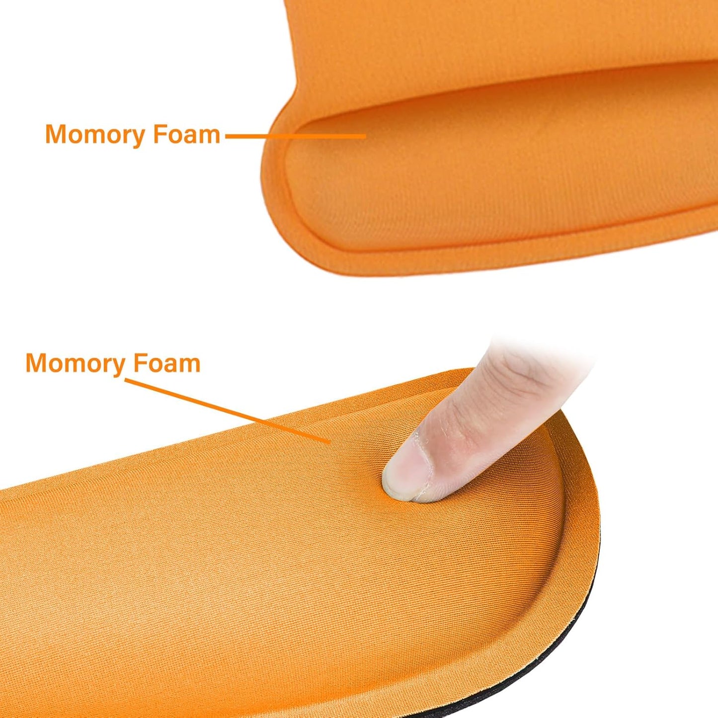 MOSISO Wrist Rest Support for Mouse Pad & Keyboard Set, Ergonomic Mousepad Non-Slip Base Home/Office Pain Relief & Easy Typing Cushion with Neoprene Cloth & Raised Memory Foam, Apricot
