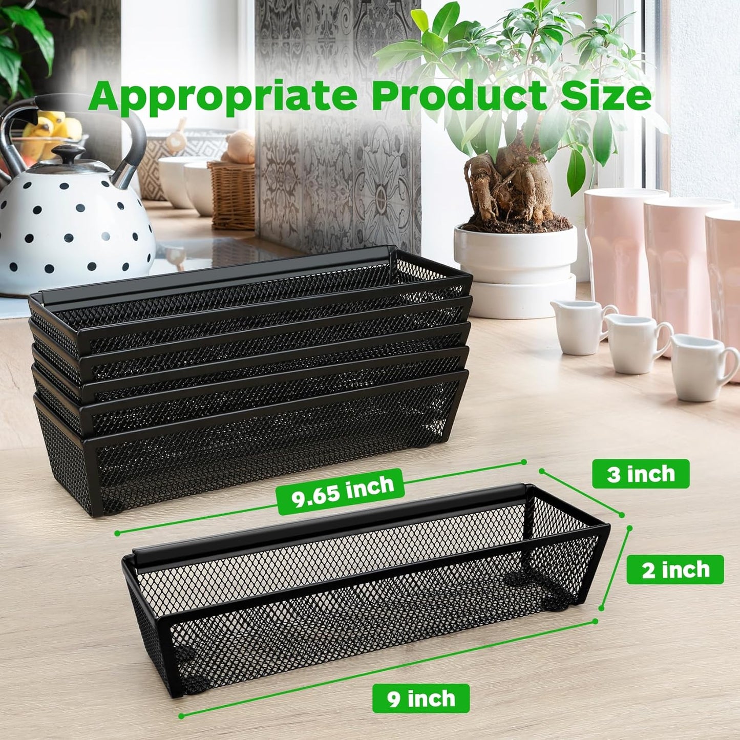 Smgmg Silverware Drawer Organizer, Silverware Organizer for Drawer, 6 Pack Utensil Organizer for Kitchen Drawers, Kitchen Drawer Organizer for Large Utensils with Interlocking Arm (9.6 * 3 * 2 inch)