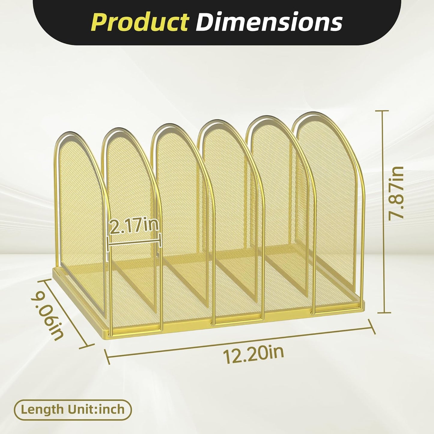 SUPEASY File Organizer for Desk, 5-Section Mesh Desk Organizer, Vertical File Holder Desktop Organizer File Sorter, File Folder Holder for Office Supplies, Black