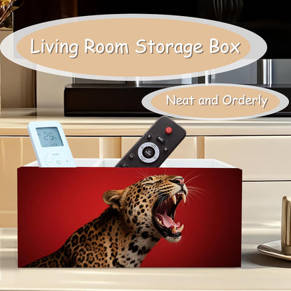 Trendy Funny Leopard Pen Pencil Holder Organizer for Desk, Cheetah Room Decor, Preppy Girly Y2k Aesthetic Cheetah Wooden Box Block Sign for Home Office Tabletop Decor