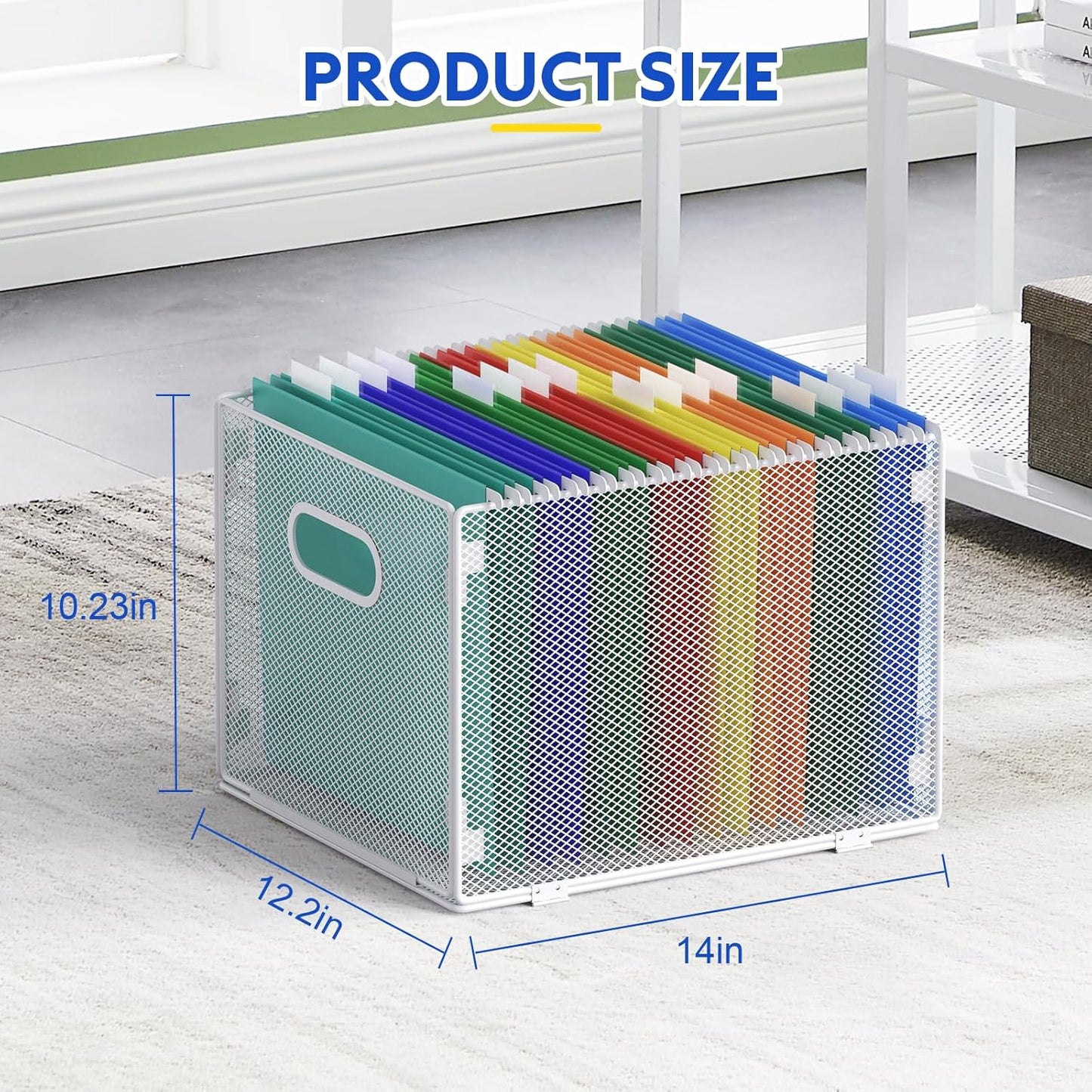 samstar Hanging File Organizer, Mesh File Folder Organizer File Crate File Cabinet Inserts Storage Box, Letter Size