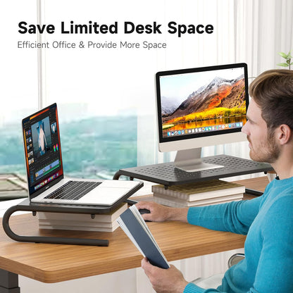 suptek Monitor Stand Riser for Computer,Laptop,Printer, Notebook and All Flat Screen Display with Vented Metal Platform and 4 Inches Height Underneath Storage (MST004)