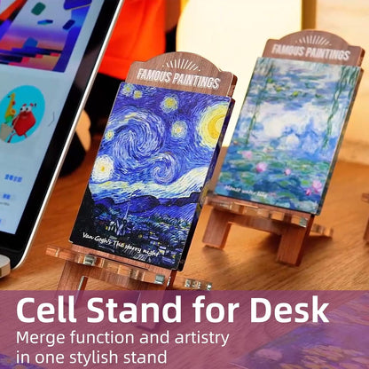 Aesthetic Acrylic Phone Stand – Artistic Desk Holder for Phones, Tablets & E-Readers | Sturdy, Lightweight & Decorative Gift (Water Lilies - Monet)