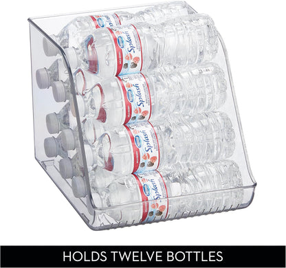iDesign Plastic Water Bottle Organizer for Fridge, Bottle Holder for Kitchen and Pantry, Clear, 2-Pack