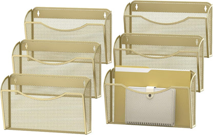 MINDEPOT Wall File Organizer,Hanging Wall Mounted File Folder Binder Holder Mail Organizer for Office,Home and School Supplies