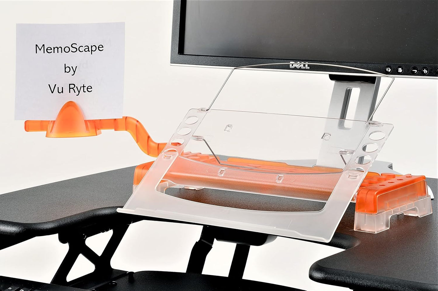 MemoScape Adjustable in-Line Document Holder for Typing | Reduces Neck Strain, Improves Focus, Boosts Desk Organization, and Workflow | Paper Holder Stand for Desk and Home Office - Black (VUR 2060)
