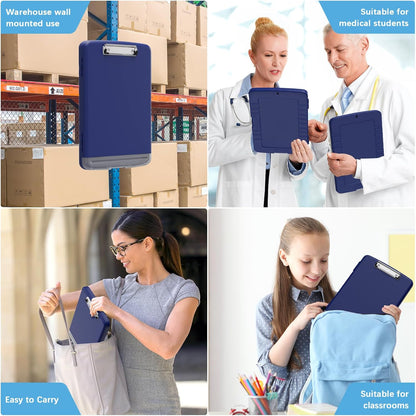 Hongri Clipboard with Storage with Pen Holder, Folder Nursing Clip Board 8.5 x 11 Foilo-Side Opening, High Capacity, Light Weight for Teachers, Classroom. Size 14 x 9.6 x 1.2 in(Pink)