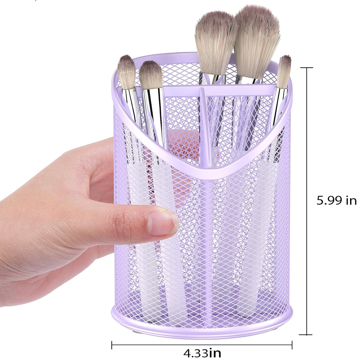 Delifox 2 Pack Pen Holder Mesh Round Pencil (White)