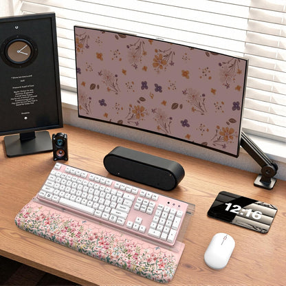 HAOCOO Ergonomic Keyboard Rest Wrist Pad,Comfortable Keyboard Wrist Rest Holder, 3-Level Height Adjustment Acrylic Keyboard Stand, Easy Typing Desk Accessories, Aesthetic Keyboard Riser for Desk