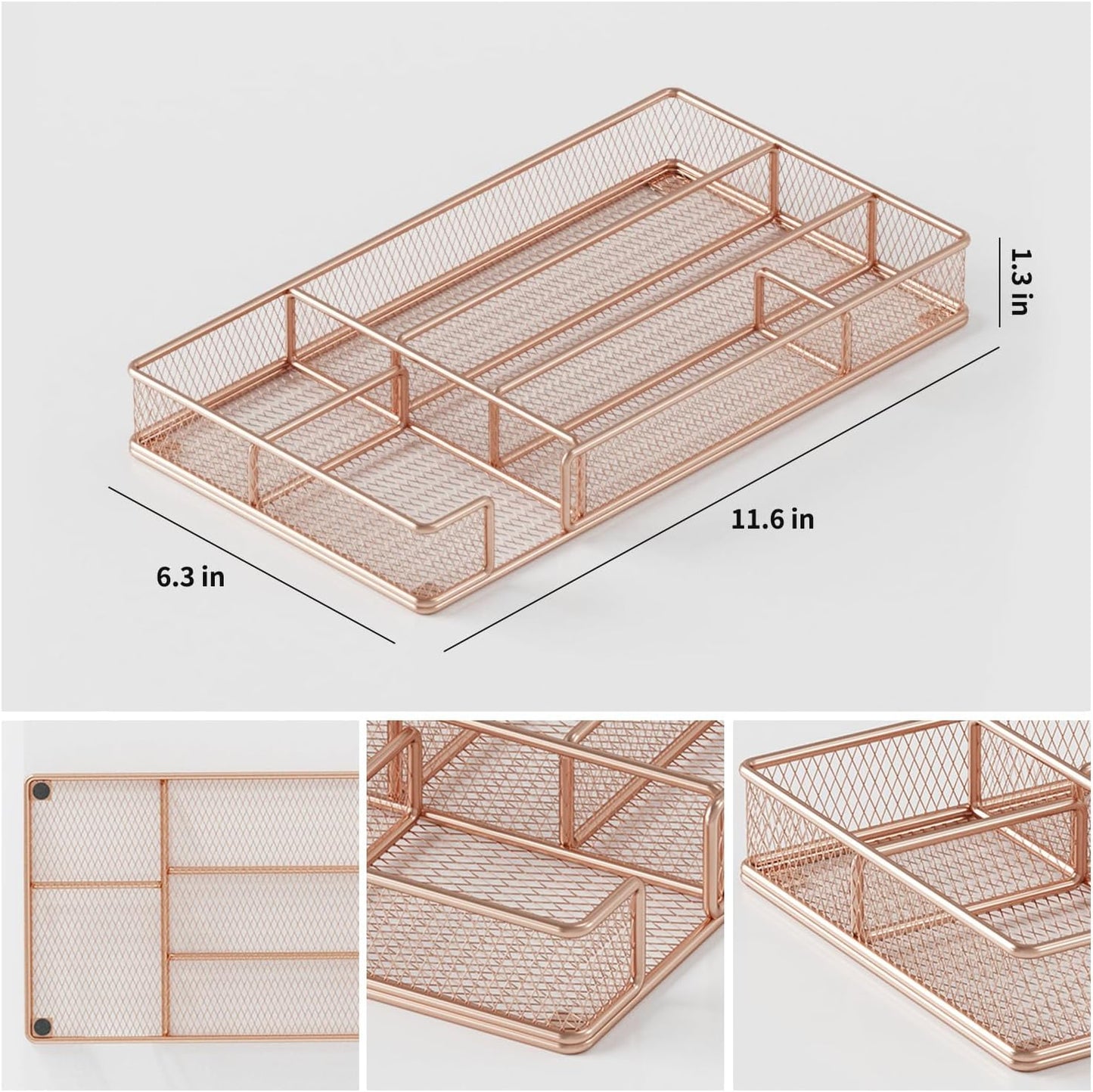 Desk Drawer Organizer Tray, Office Drawer Organizer, Workspace Organizers, Suitable for Tools, Pencils, Office Supplies Storage (Black)