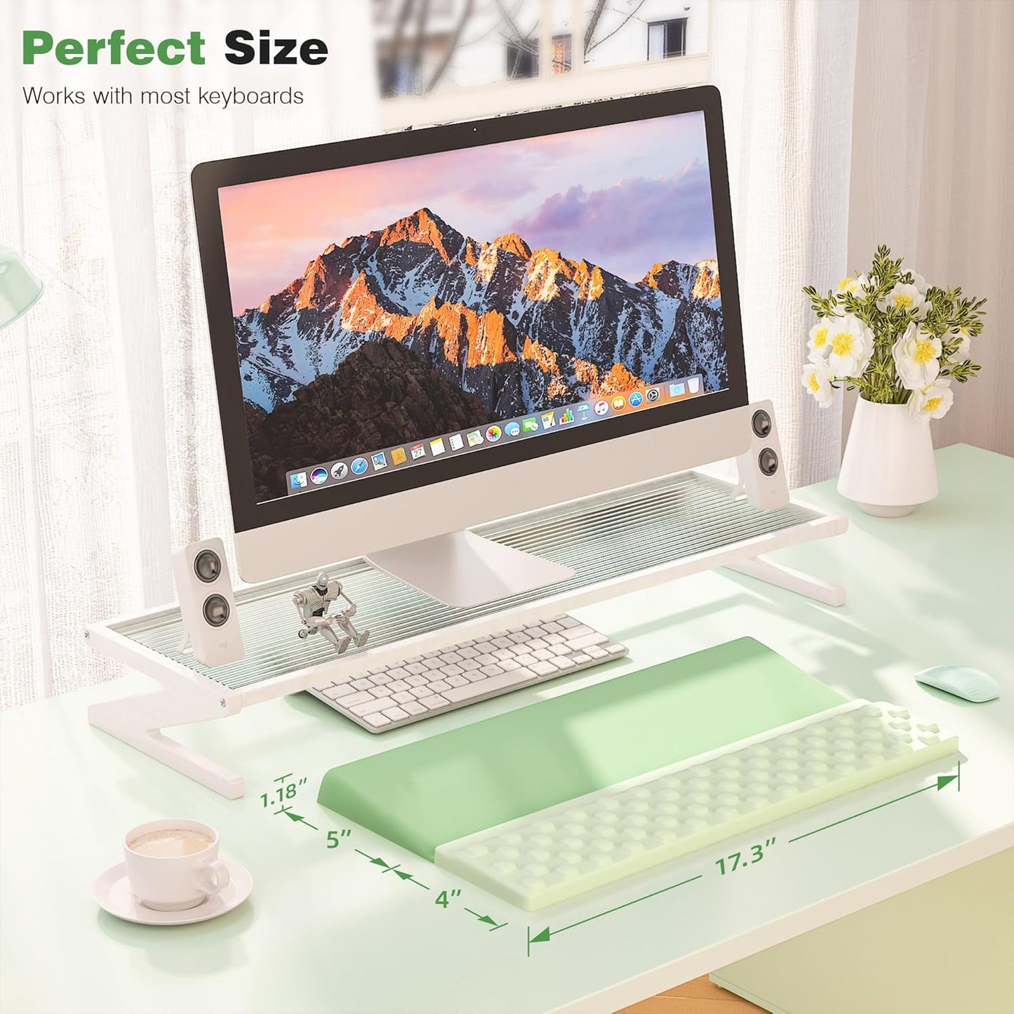 Ospelelf Keyboard Wrist Rest, Comfortable Ergonomic Keyboard Stand Riser Holder for Office Home