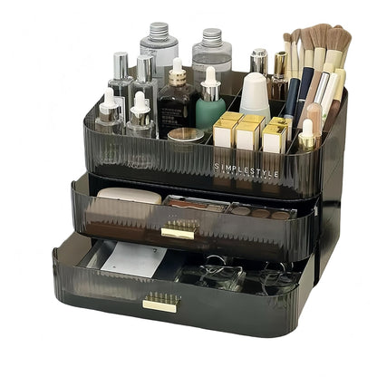 Stackable Cosmetics Organizer Drawers, Bathroom Vanity Makeup Organizers and Storage, Ideal for Desk and Dresser Countertops, Great for Palette, Skincare, Lipsticks, Nail Care. Green