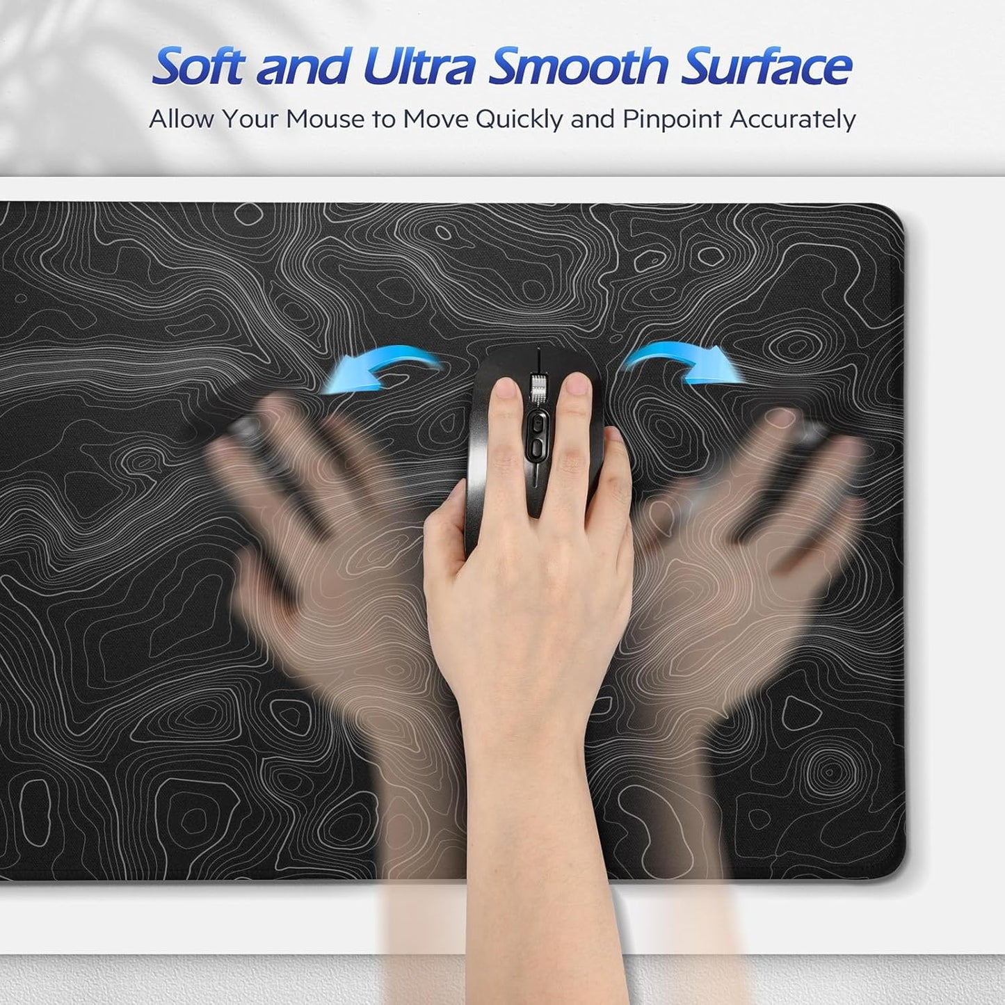 Gimars Upgrade Enlarge Silky and Superfine Fabric Gel Memory Foam Keyboard Wrist Rest Set, Ergonomic Keyboard Mouse Wrist Support for Typing Pain Relief, Comfort for Office, Gaming, Computer