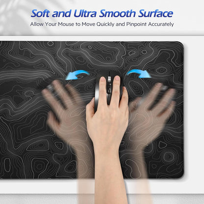Gimars Upgrade Enlarge Silky and Superfine Fabric Gel Memory Foam Keyboard Wrist Rest Set, Ergonomic Keyboard Mouse Wrist Support for Typing Pain Relief, Comfort for Office, Gaming, Computer