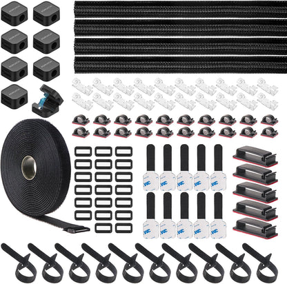 Cable Management Organizer Kit, Desk Cable Organizer, Cable Management Under Desk, Wire Management and Cord Organizer for Home, Office, Standing Desk