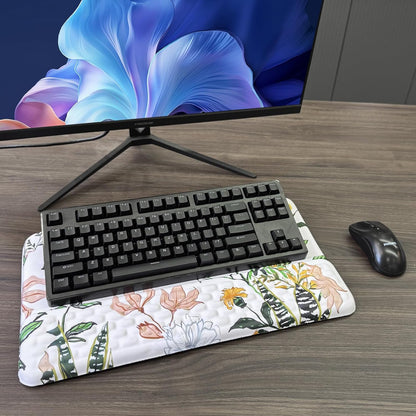 Computer Keyboard Stand with Wrist Rest, Ergonomic Tilted Keyboard Holder - Keyboard Riser with Wrist Pad - Keyboard Tray Support for Office Home - Black