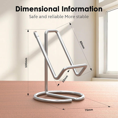 Metal Cell Phone Stand for Desk, Cute One-Piece Phone Holder, Stable Desktop Display Dock for iPhone, iPad, Samsung, Tablets & All Mobile Phones, Gold
