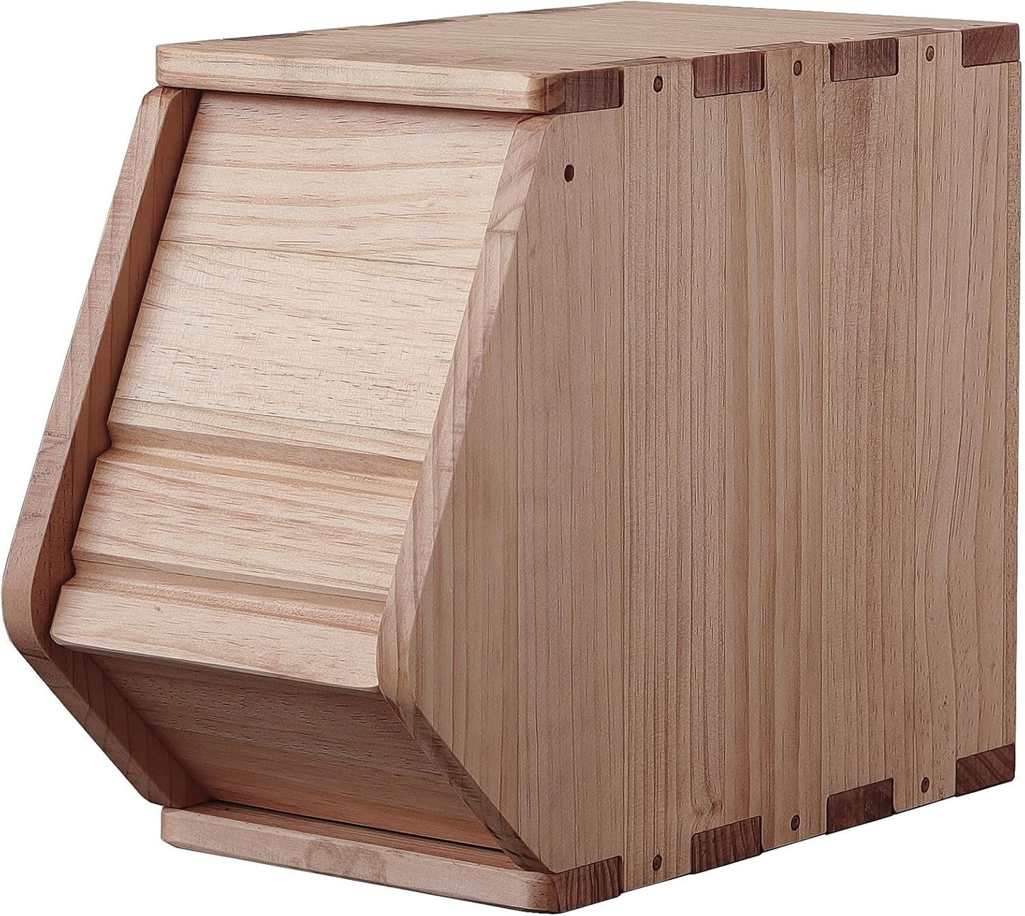Stackable Solid Wood Storage Chest,Hall Entryway Cabinet,Bins with Lids,Modular Wooden Multi-use Box,Closet Storage Organizers,Drawers,Potato,Onion,Bread,Classify by Items,7.75”W(1 Pack)