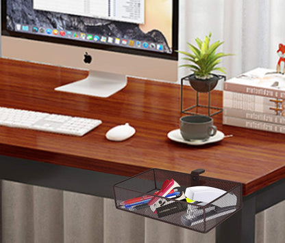 Under Desk Drawer Organizer - Clamp-On Above or Below Desk Mesh Drawer for Office Accessories, Storage Tray, and Desktop Organizer (White - Small)