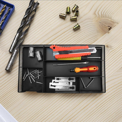 GAQWOK Small Metal Mesh Desk Drawer Organizer Tray for Paper, Office, Bathroom, Kitchen, Makeup & Vanity - Versatile Drawer Organizer