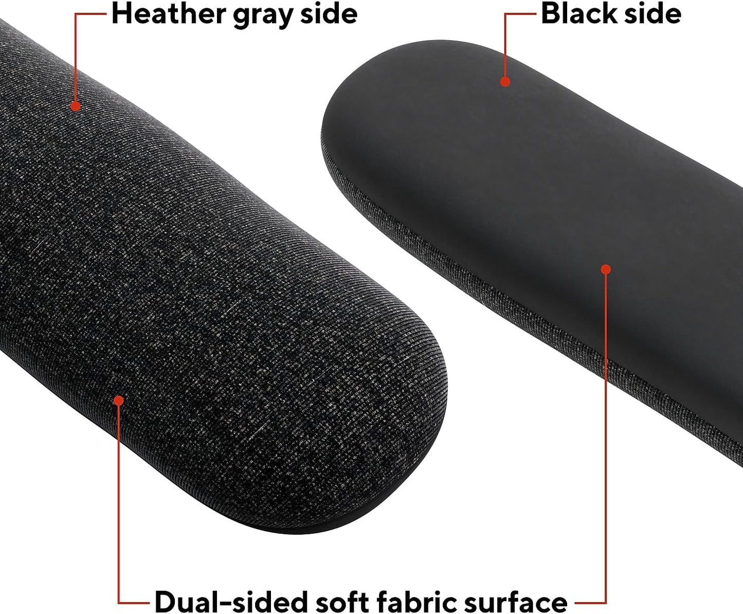 STAPLES Beaded Keyboard Wrist Rest, Ergonomic Non‑Slip Support Cushion for Comfortable Typing, Durable Bead‑Filled Design in Black/Gray