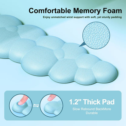 MOKURU Cloud Mouse Pad with Wrist Rest, Cloud Keyboard Wrist Rest, Mouse Pad Wrist Support, Ergonomic Keyboard Mouse Wrist Support White
