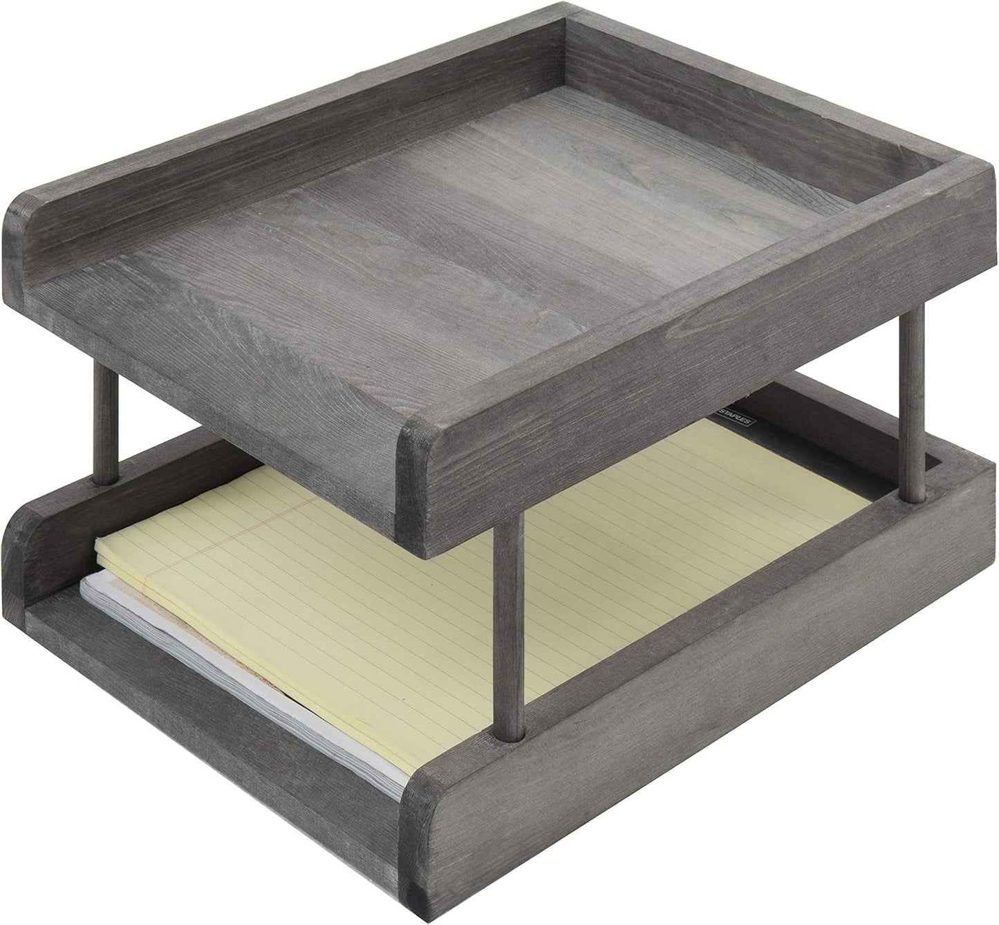 MyGift 2-Tier Premium Clear Acrylic Desk Letter Tray Organizer, A4 Size 2 Tier Document Organizer Desktop File Paper Holder Rack for Home and Office