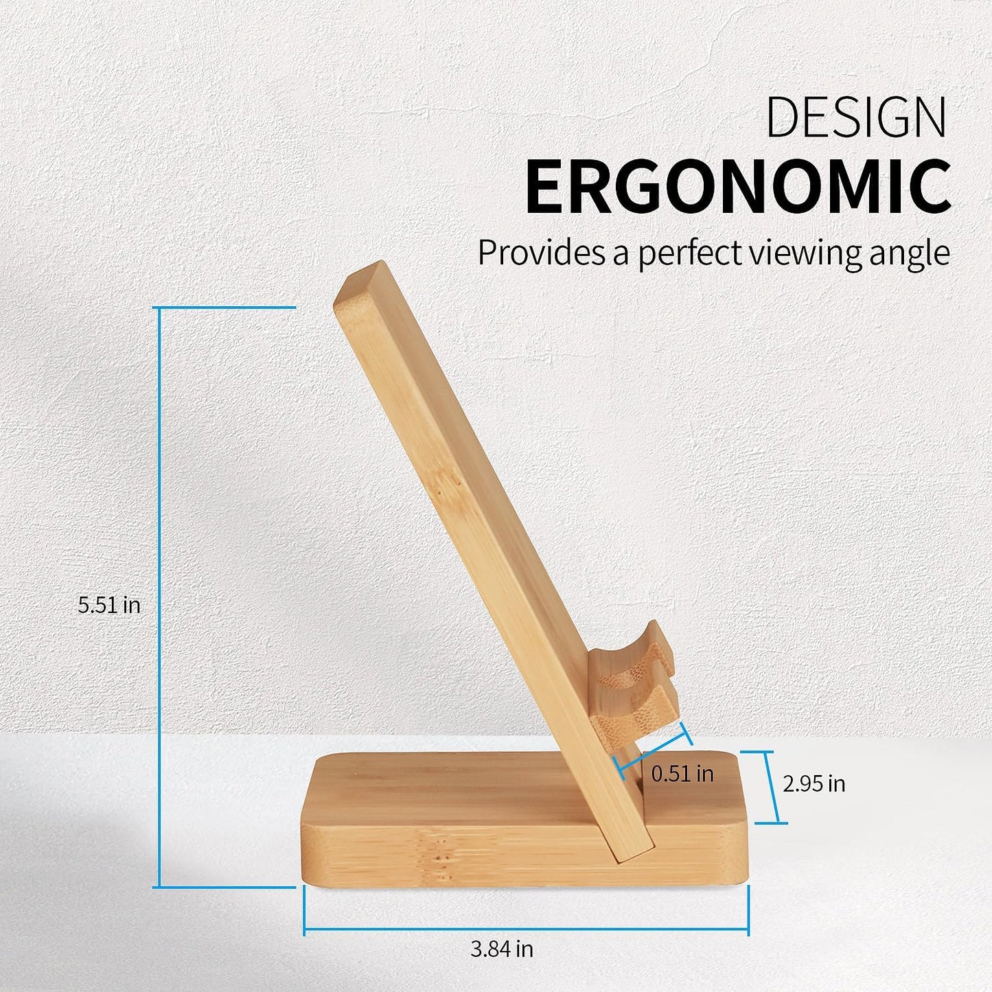 Wood Phone Stand, Desktop Wooden Phone Holder, Portable Office Phone Stand for Desk, Wood ipad Stand, Compatible with iPhone & All Cell Phones (Walnut)
