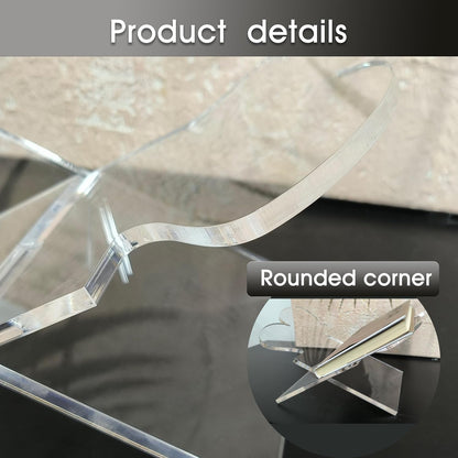 Large Clear Acrylic Book Stand - Perfect for Displaying Open Books on Your Coffee Table - Ideal for Bibles, Cook Book, Guest Books, Magazines, with a Lucite Paperweight(Marble Pattern)