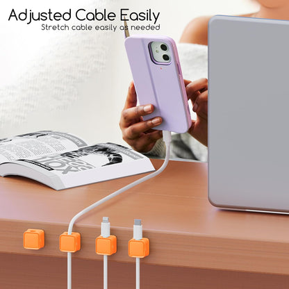 Cord Organizer Holder, 8 Pack Magnetic Desk Cable Clips Management, Hide Phone Charging Cable Keeper, Strong Adhesive Wire Charger Holder for Nightstand, Kitchen Appliances, Office Supplies