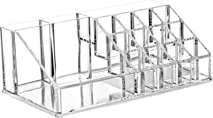 Ikee Design Acrylic Makeup Organizer with 4 Drawers and Removable Top Lipstick Holders, Ideal for Make-up or Accessories,Enhance Your Vanity or Bathroom with Clear Design for Quick Visibility