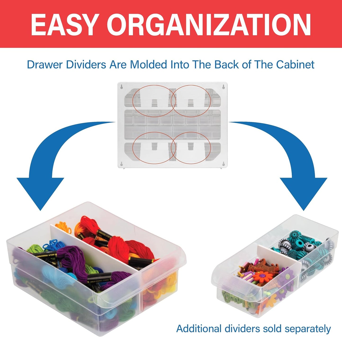Akro-Mils 24-Drawer Plastic Drawer Storage Cabinet for Garage Organization, Bead Organizer, Building Bricks Storage, Teacher Toolbox, Makeup Organizer, 20" W x 6" D x 16" H, 10124 Black