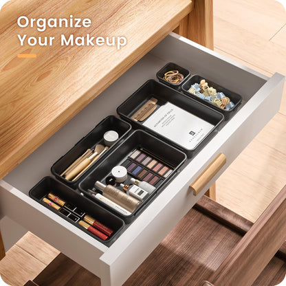 【Military Grade】A-LuGei Drawer Organizer, 【𝟱𝗦𝗶𝘇𝗲】 Makeup organizer, 【Holds 177 Items】 Bathroom Organizers and Storage, Organization and Storage, Desk Drawer Organizer for Bathroom Vanity