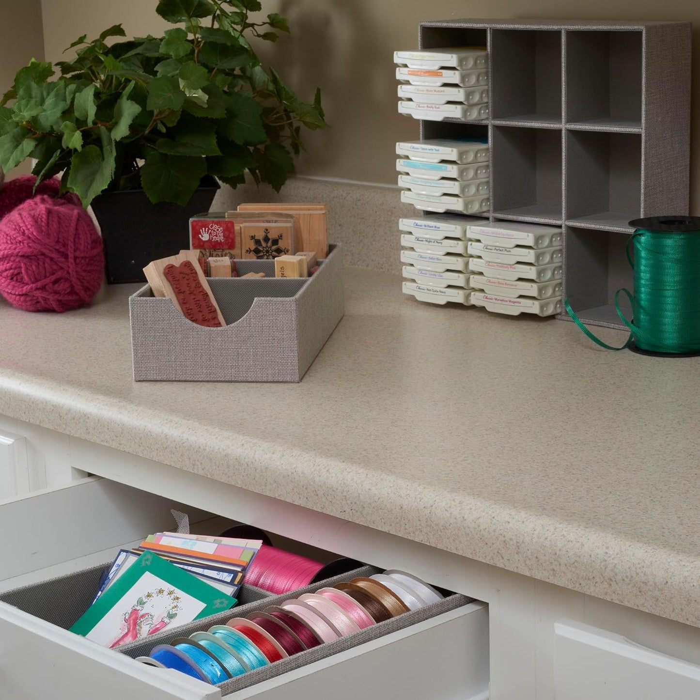 Household Essentials Grey 725-1 Deep Drawer Organizer Box for Storage | 12 in x 4 in x 3.13, Silver