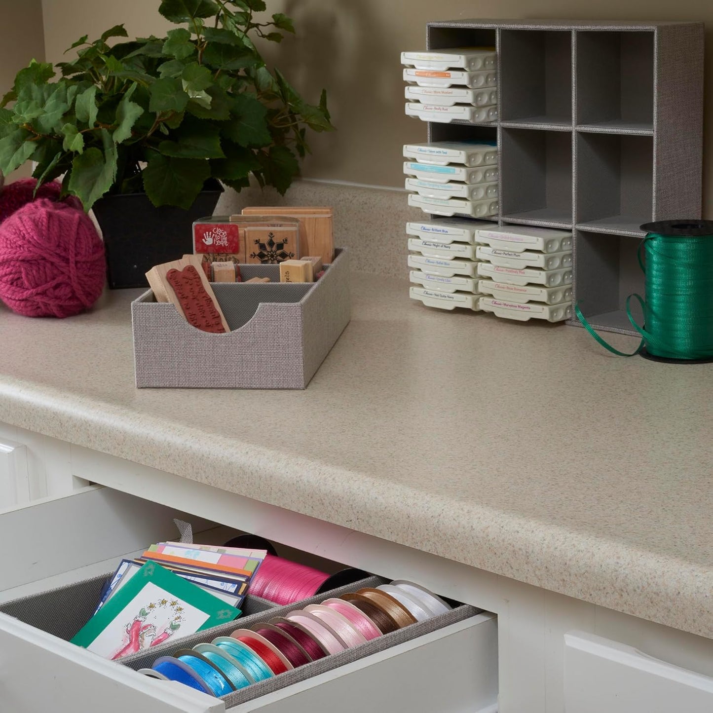 Household Essentials Grey 727-1 Deep 3 Section Drawer Organizer Box for Storage | 12 in x 6.13 in x 3.13