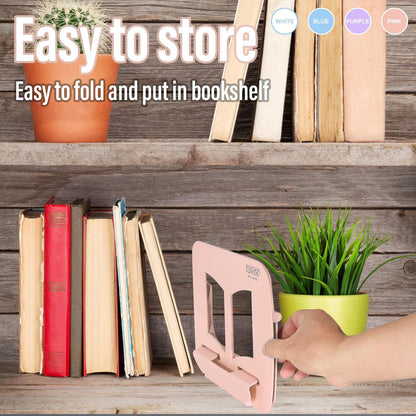 Portable Book Stand Book Holder Book Rest for Kids Reading Hands Free Cookbook Holder Textbook Stands Music Stand Lightweight Waterproof Book Stand Gifts School Supplies (Purple 11.82" *8.26")