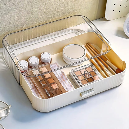 Stackable Cosmetics Organizer Drawers, Bathroom Vanity Makeup Organizers and Storage, Ideal for Desk and Dresser Countertops, Great for Palette, Skincare, Lipsticks, Nail Care. Green