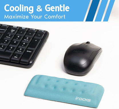 i-Rocks Memory Foam Keyboard Wrist Rest - Pain-Reducing Wrist Rest for Computer Keyboard - Non-Slip Rubber Base Wrist Rest - Cooling Keyboard Pad for Long Hours of Work, Studying, Gaming