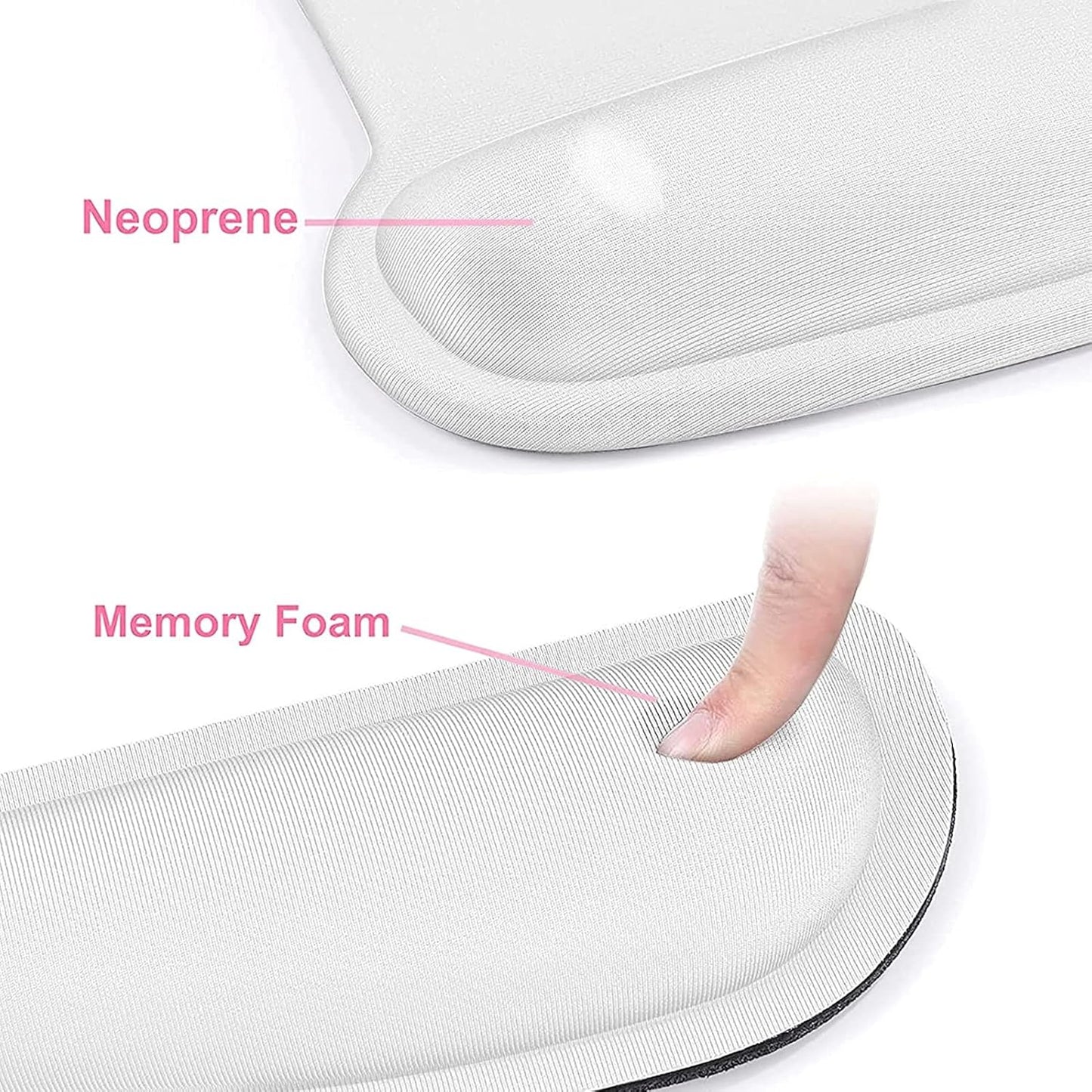 MOSISO Wrist Rest Support for Mouse Pad & Keyboard Set, Ergonomic Mousepad Non-Slip Base Home/Office Pain Relief & Easy Typing Cushion with Neoprene Cloth & Raised Memory Foam, Apricot