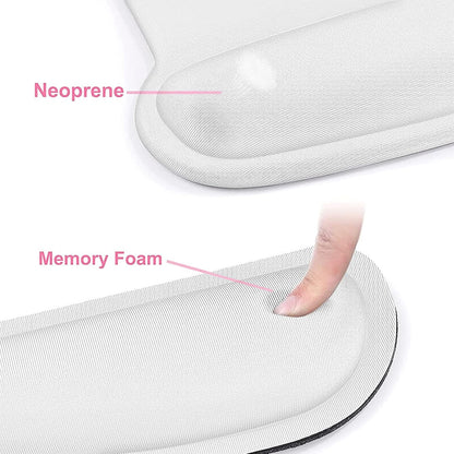 MOSISO Wrist Rest Support for Mouse Pad & Keyboard Set, Ergonomic Mousepad Non-Slip Base Home/Office Pain Relief & Easy Typing Cushion with Neoprene Cloth & Raised Memory Foam, Apricot
