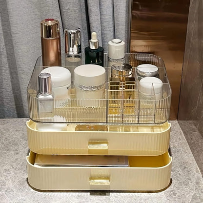 Stackable Cosmetics Organizer Drawers, Bathroom Vanity Makeup Organizers and Storage, Ideal for Desk and Dresser Countertops, Great for Palette, Skincare, Lipsticks, Nail Care. Green