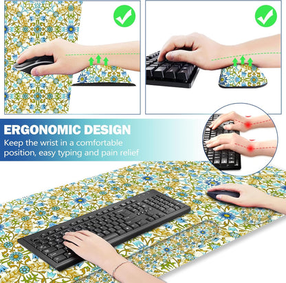 ArtSo Upgraded Wrist Rest Support for Mouse Pad & Keyboard, Ergonomic Gel Mousepad Non-Slip Rubber Base Home,Office Pain Relief, Easy Typing Cushion Neoprene, Soft Memory Foam, Purple Heart Butterfly