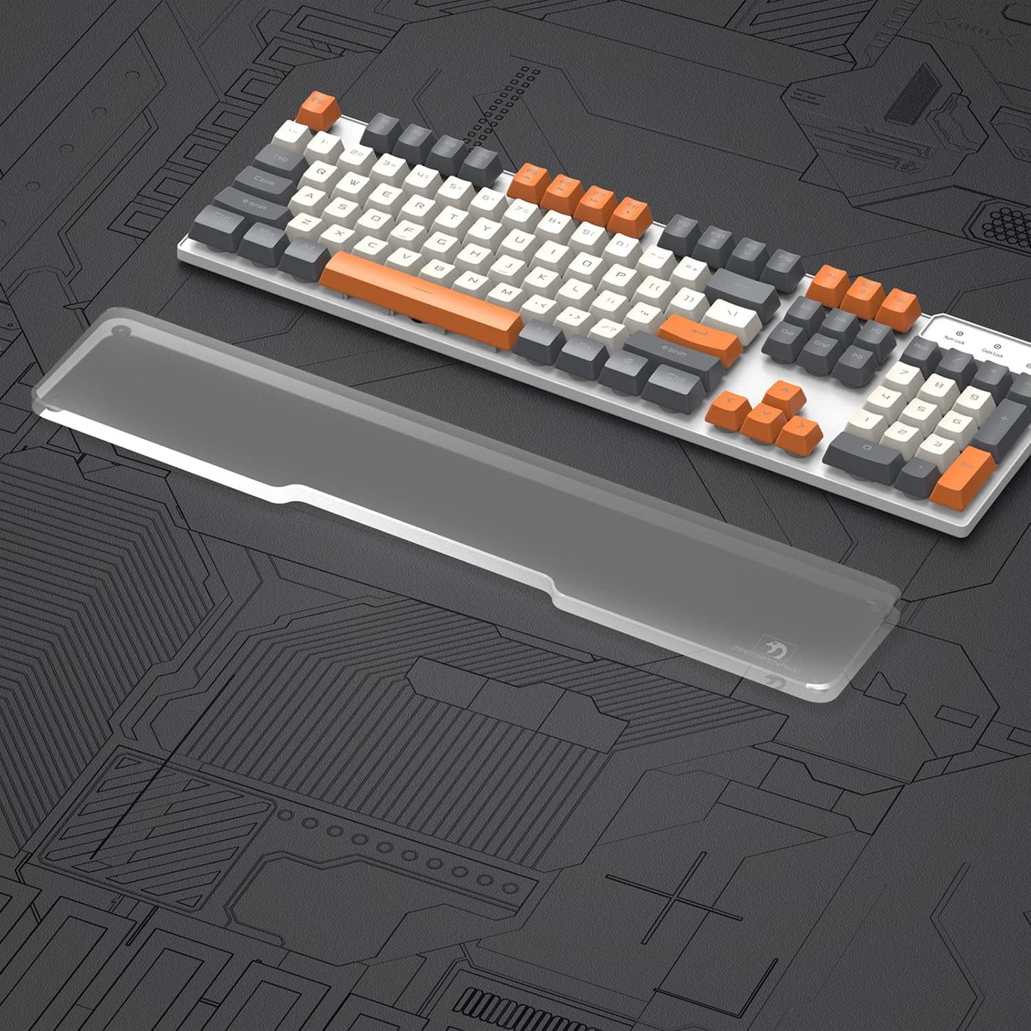 SELORSS Acrylic Keyboard Wrist Rest 98-Key Mechanical Keyboards Ergonomic Palm Rest for Computer Keyboard,Anti-Slip Base,Wrist Pad for Laptop,Office & Home-Easy Typing