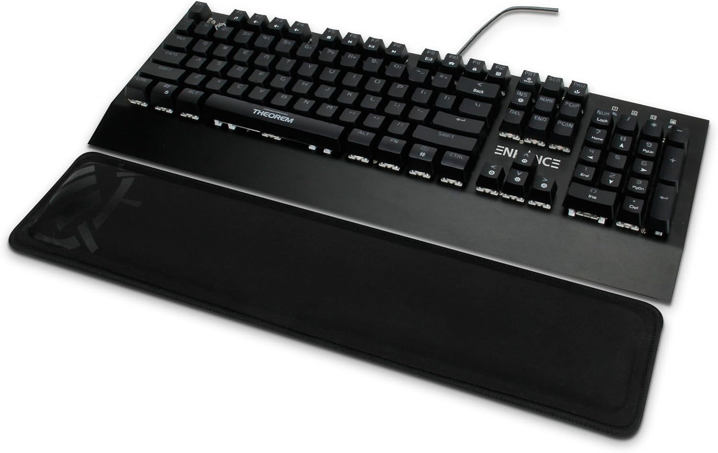 ENHANCE Keyboard Wrist Rest - Keyboard Wrist Support with Memory Foam Pad and Premium Anti-Fray Stitching - Fits Full Size Boards Helps with Pain for PC, Laptop, Office Typing - Galaxy