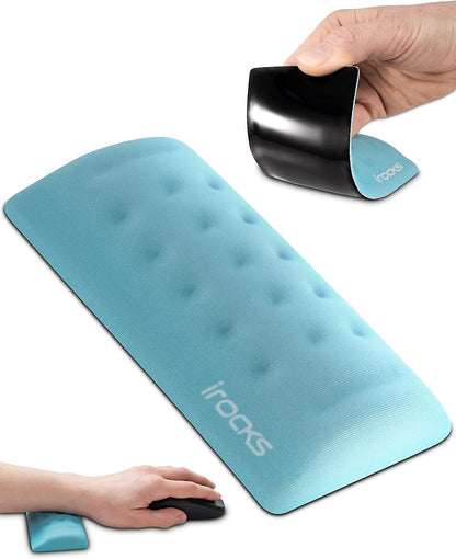 i-Rocks Memory Foam Keyboard Wrist Rest - Pain-Reducing Wrist Rest for Computer Keyboard - Non-Slip Rubber Base Wrist Rest - Cooling Keyboard Pad for Long Hours of Work, Studying, Gaming